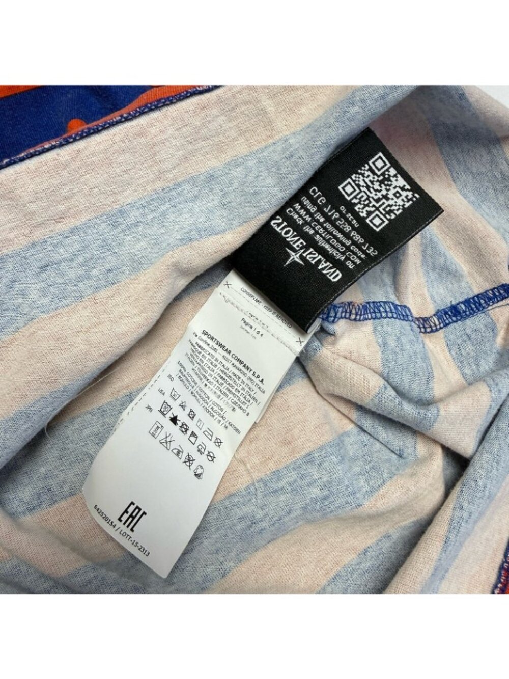 Stone Island X Supreme Quarter Zip Striped T Shirt Long Sleeve XL Authentic - Picture 12 of 14